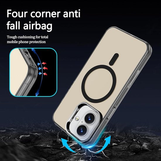 iPhone 16 Plus Hoesjes – Magnetische Backcover – MagSafe Compatibel – Slank & Schokbestendig – Zwart-Ilumina Benelux