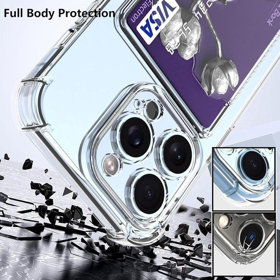 iPhone 15 Plus Hoesjes – Schokbestendig TPU Backcover – Pasjeshouder – Transparant-Ilumina Benelux