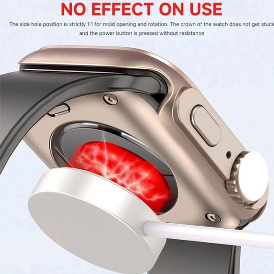 Bumper Case Geschikt voor Apple Watch Series 4 / 5 / 6 / SE - 44mm - Full Cover Hard Case / Beschermend Hoesje Met Screenprotector - Goud