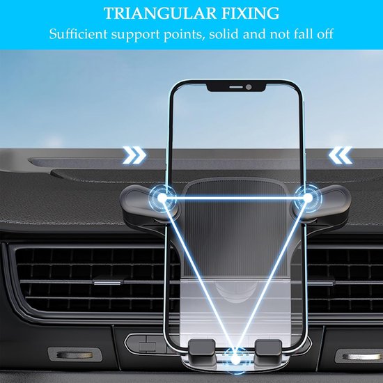 Telefoonhouder auto – Universeel 4-7 inch – 360° draaibaar – Eenknops-release Hook Clip – Zwart-Telefoonhouders-Ilumina Benelux