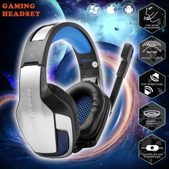 Gaming Headset Geschikt voor: Playstation 4 -5 - PS4, PS5, Xbox Series X en Laptop PC Computer