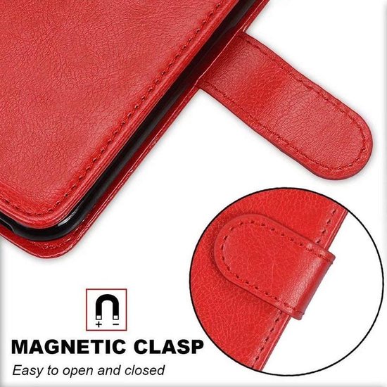 Xiaomi Mi 11 Lite Hoesjes – Portemonnee Hoes – Pasjeshouder – 3x Screenprotector – Rood-Ilumina Benelux