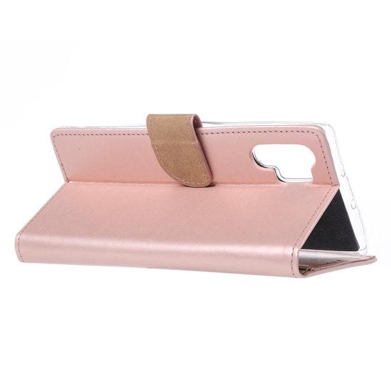 Samsung Galaxy Note 10 Plus Hoesjes – Portemonnee Hoes – Pasjeshouder – 2x Gehard Glas Screenprotector – Roségoud-Ilumina Benelux