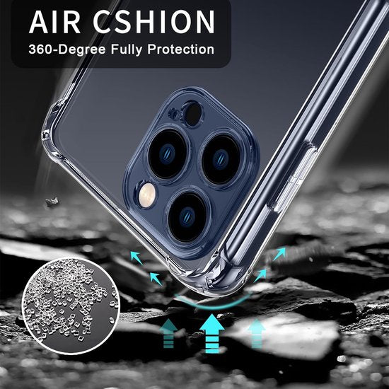 iPhone 15 Pro Max Hoesjes – Siliconen Backcover TPU – Schokbestendig – 2-Pack Screenprotector – Camera Bescherming – Transparant-Ilumina Benelux