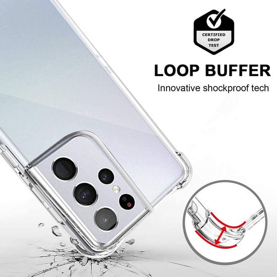 Samsung Galaxy S21 Ultra Hoesjes – Siliconen Backcover – Schokbestendig – Flexibel – Transparant-Ilumina Benelux