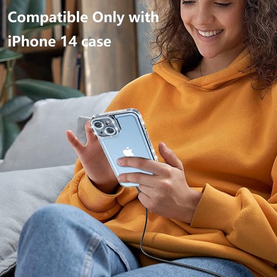 iPhone 14 Pro Max Hoesjes – Siliconen Backcover – Glitter Design – Schokbestendig – Transparant/Zilver-Ilumina Benelux