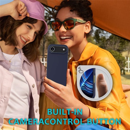iPhone Air Hoesjes – Liquid Siliconen Backcover – Soft Touch – Incl. Screenprotector & Camera Lens Protector – Middernachtblauw-Ilumina Benelux