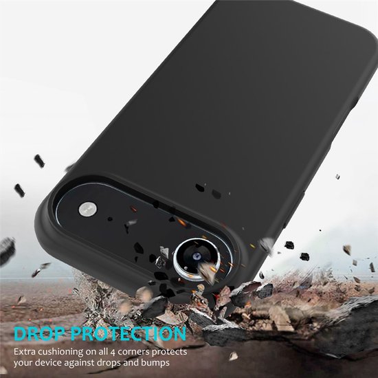 iPhone Air Hoesjes – Liquid Siliconen Backcover – Soft Touch – Schokbestendig – Zwart-Ilumina Benelux