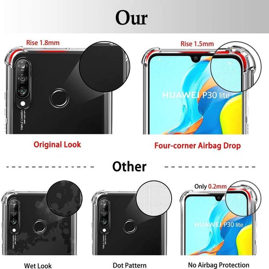 Huawei P40 Lite Hoesjes – Siliconen Backcover – Schokbestendig Anti-Shock – Transparant-Ilumina Benelux