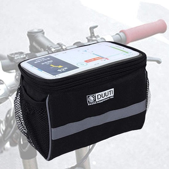 Telefoonhouder fiets – Stuurtas afneembaar – Grote fietstas – Waterdicht – Zwart-Ilumina Benelux