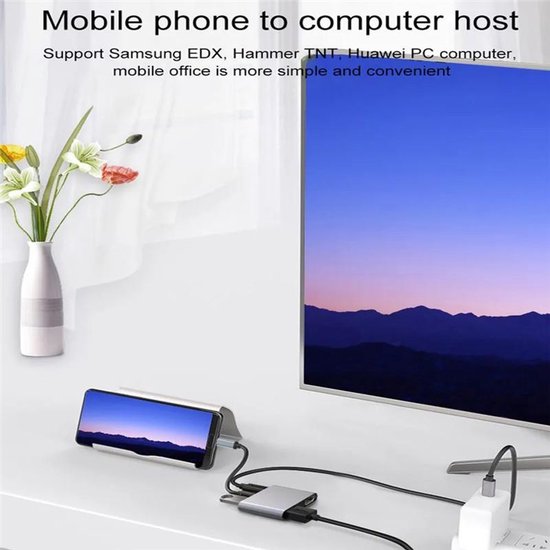 USB-C Docking Station – 4-in-1 Hub – 2x HDMI 4K 60Hz Dual Monitor – USB 3.0 – Zwart-Ilumina Benelux
