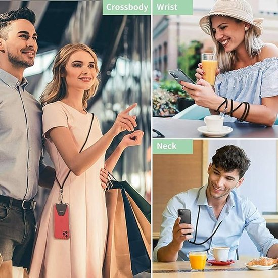 Shockproof Hoesje Geschikt voor Samsung Galaxy A36 Met koord -  Groen - Cover - Nek Hanger - Koord Hoes