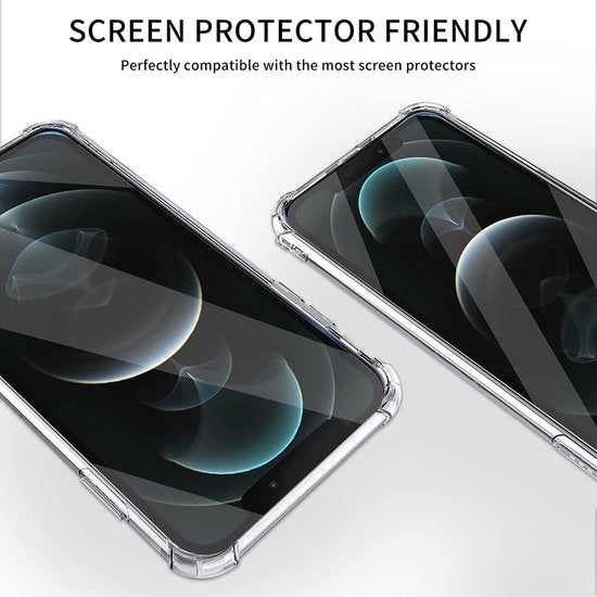 iPhone 12 Mini Hoesjes – Schokbestendige Siliconen Backcover – 3 Pack Screenprotector Gehard Glas – Transparant-Ilumina Benelux