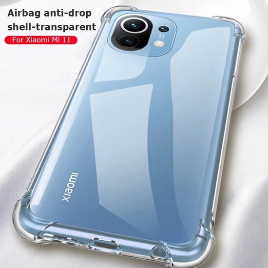 Xiaomi Mi 11 Hoesjes – Siliconen Backcover – Schokbestendig Bumper – Transparant – Incl. Gehard Glas Screenprotector-Ilumina Benelux