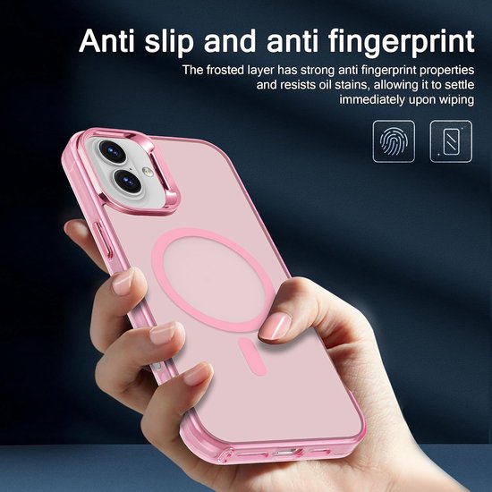 iPhone 16 Plus Hoesjes – Magnetische Backcover – MagSafe Compatibel – Slank & Schokbestendig – Roze-Ilumina Benelux