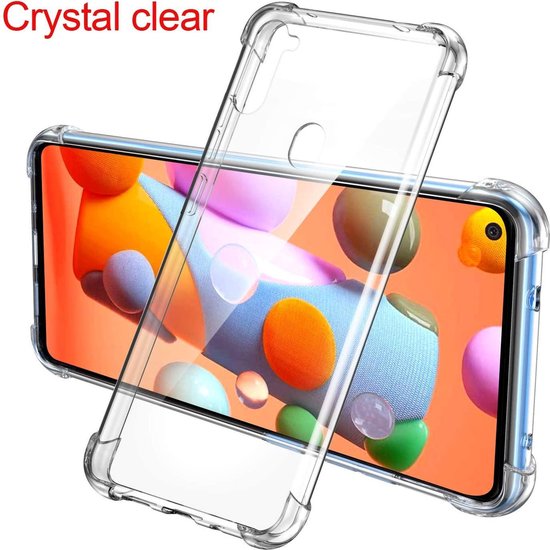 Samsung Galaxy A11 Hoesjes – Anti-Shock Siliconen Backcover – 2x Screenprotector Gehard Glas-Ilumina Benelux