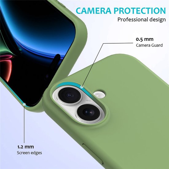 iPhone 17 Hoesjes – Liquid Siliconen Backcover – Soft Touch – Inclusief 2x Screenprotector – Groen-Ilumina Benelux