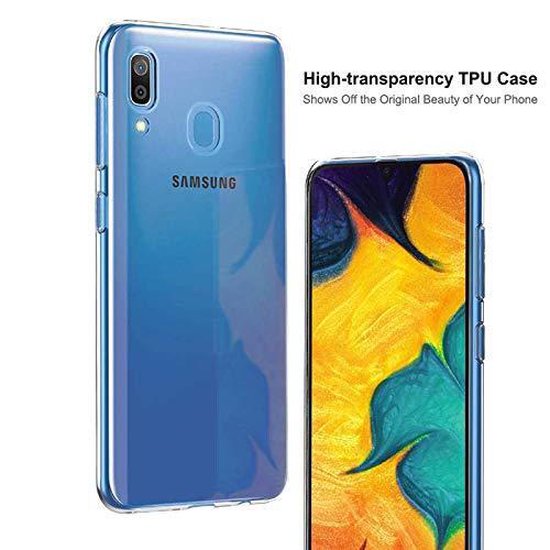 Samsung Galaxy A40 Hoesjes – Transparante TPU Siliconen Backcover – Soft Case – Inclusief 2x Screenprotector – Transparant