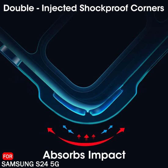 Militaire KKG schokbestendige hoesje met 2 Screenprotector en 1x Cameralen Geschikt voor: Samsung Galaxy S24 Plus - Transparant