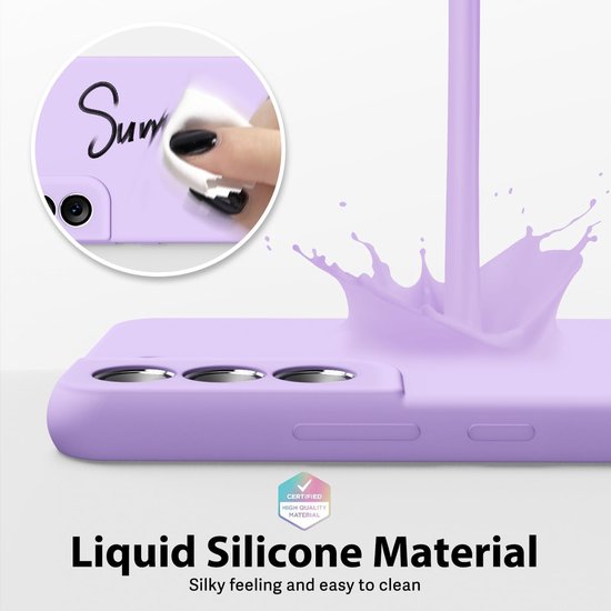 Samsung Galaxy S21 FE Hoesjes – Liquid Silicone Backcover – Soft Touch – Schokbestendig – Paars-Ilumina Benelux