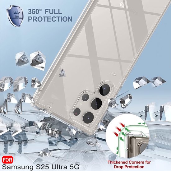 Samsung Galaxy S25 Ultra Hoesjes – Ultra-Hybrid Backcover – Schokbestendig – Crystal Clear Transparant-Ilumina Benelux