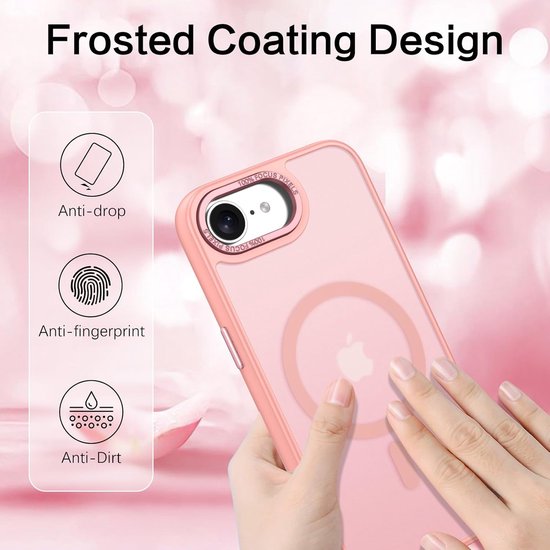 iPhone 16E Hoesjes – Matte Backcover – MagSafe Compatibel – Schokbestendig – Roze-Ilumina Benelux