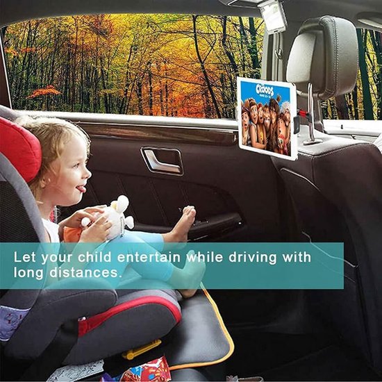 Tablethouder auto – Hoofdsteun montage – Voor telefoon & tablet 5-12.9 inch – Achterbank kinderen – Zwart-Ilumina Benelux