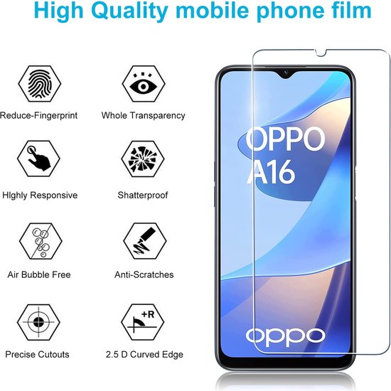 Oppo A16/A16s Hoesjes – Soft TPU Siliconen Backcover – Inclusief Screenprotector – Schokbestendig – Zwart-Ilumina Benelux