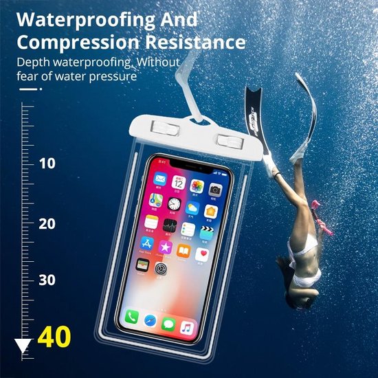 Waterdichte Telefoonhoes – Universele Waterproof Bag met Koord – Waterbestendig – Voor Smartphone – Transparant-Ilumina Benelux