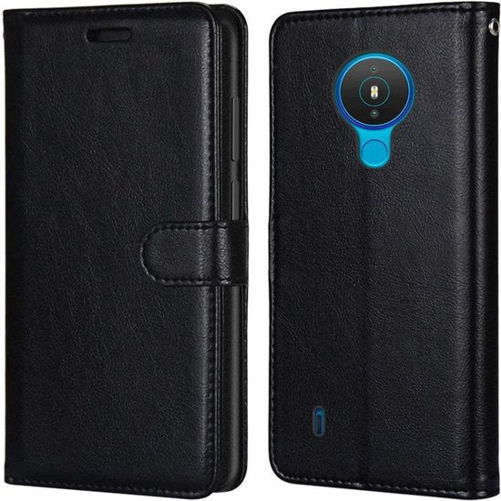 Nokia 1.4 Hoesjes – Bookcase Portemonnee Hoes – Pasjeshouder – Magneetsluiting – Zwart-Ilumina Benelux