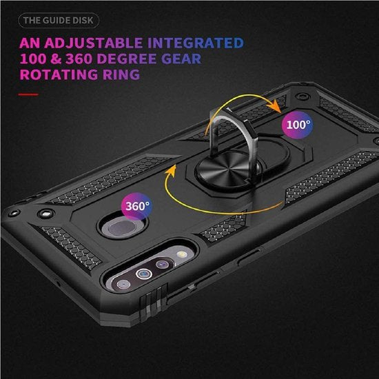 Motorola Moto G8 Power Hoesjes – Rugged Ring Armor Backcover – Schokbestendig – Roségoud-Ilumina Benelux