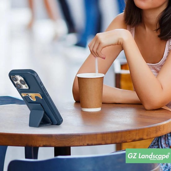 iPhone 17 Pro Hoesjes – Schokbestendige Backcover – Kaarthouder – Ingebouwde Standaard – Zwart