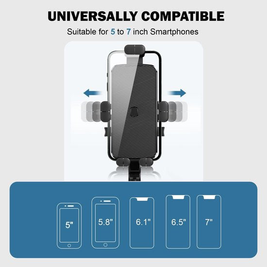 Telefoonhouder fiets – Universeel voor motor – 360° draaibaar – Anti-shock & vibratie – Zwart-Ilumina Benelux