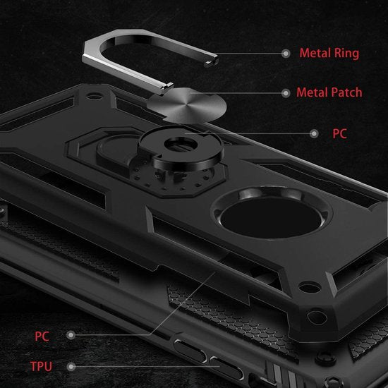 iPhone SE 2020/7/8 Hoesjes – Ring Armor Backcover – Kickstand Ring – 360° Draaibaar – Magneet – Zilver-Ilumina Benelux