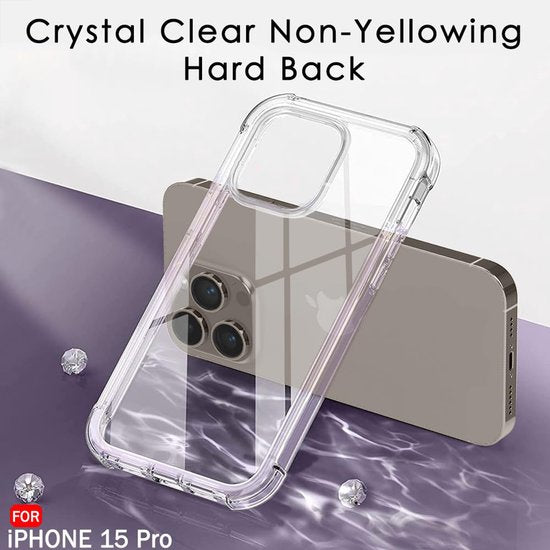 iPhone 15 Pro Hoesjes – Ultra-Hybrid Backcover – Schokbestendig – Crystal Clear – Transparant-Ilumina Benelux