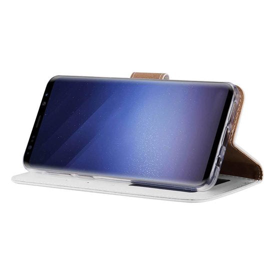 Bookcase Geschikt voor: Samsung Galaxy S9 - Wit - Portemonnee hoesje