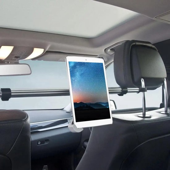 Tablethouder auto – Hoofdsteun achterbank – Uitschuifbaar universeel – 7-10.5 inch – Aluminium-Tablethouder-Ilumina Benelux