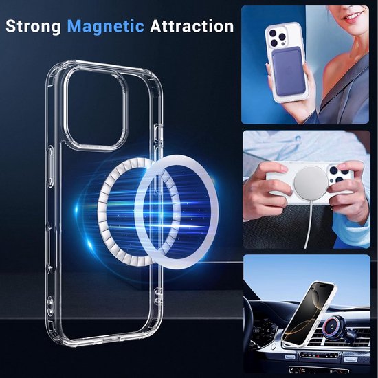 iPhone 16 Pro Max Hoesjes – Transparante Backcover – Schokbestendig – MagSafe Compatibel-Ilumina Benelux