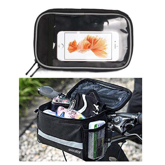 Telefoonhouder fiets – Universeel – Waterdicht – Opbergruimte – Tot 6.8 inch – Zwart-Ilumina Benelux