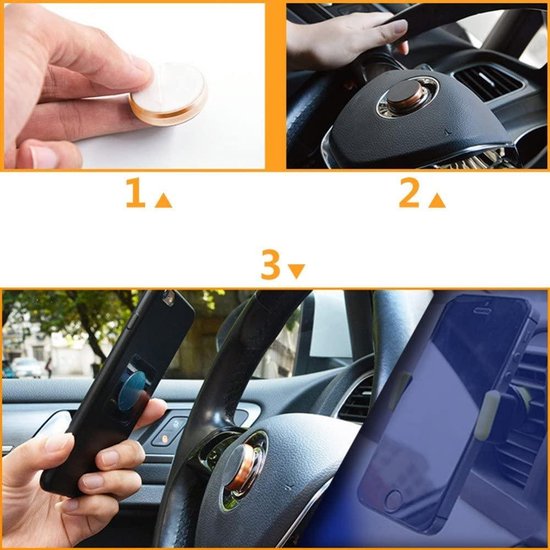 Telefoonhouder auto – Dashboard Magneet Houder – 3M Sticker – Universeel – Zilver-Telefoonhouders-Ilumina Benelux