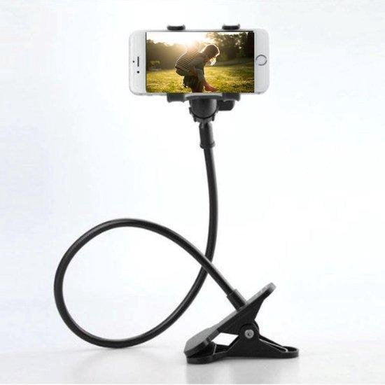 Telefoonhouder bureau – Universeel – Flexibele arm met klem – Lazy arm smartphone holder – Zwart-Ilumina Benelux