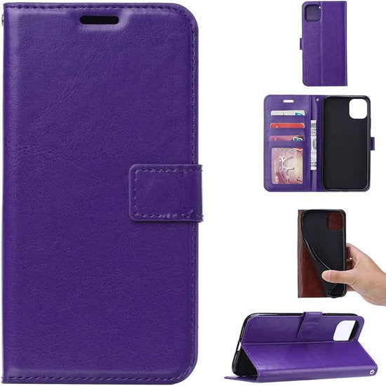 iPhone 14 Pro Max Hoesjes – Portemonnee Book Case – Magneetsluiting – 2x Screenprotector Gehard Glas – Paars-Ilumina Benelux