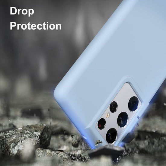 Samsung Galaxy S21 Ultra Hoesjes – Liquid Siliconen Backcover – Soft Touch – Flexibel – Sky Blauw-Ilumina Benelux