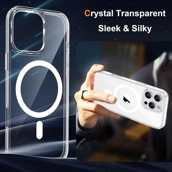 iPhone 16 Pro Hoesjes – Transparante Backcover – MagSafe Compatibel – Magnetisch – Schokbestendig – Clear-Ilumina Benelux