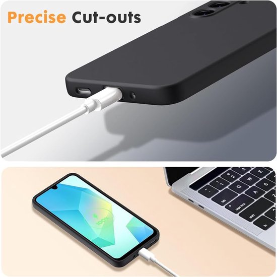 Soft Backcover Hoesje Geschikt voor: Samsung Galaxy S24 FE / Galaxy S25 FE Silicone Zwart