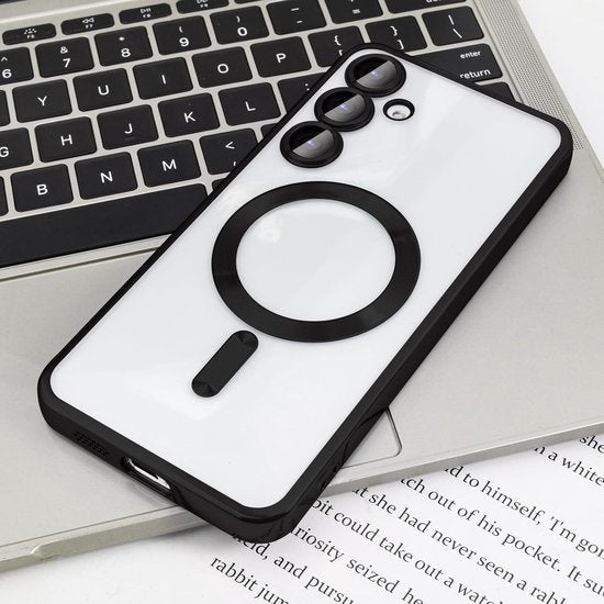 Samsung Galaxy A15 Hoesjes – MagSafe Compatible Siliconen Backcover – Ingebouwde Camera Lens Protector – Zwart-Ilumina Benelux