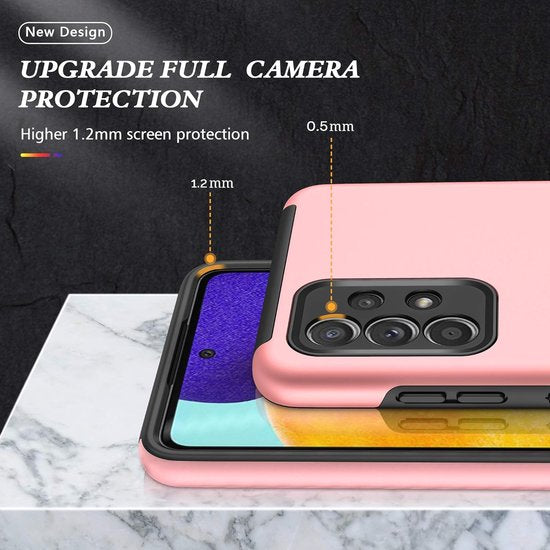 Samsung Galaxy A33 5G Hoesjes – Harde Backcover met Vingerring – Anti-drop – Roze-Ilumina Benelux