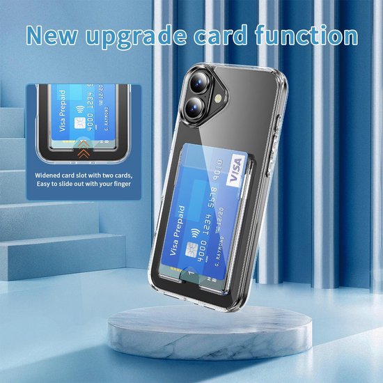 iPhone 17 Hoesjes – Schokbestendige TPU Backcover – Pasjeshouder – Transparant-Ilumina Benelux