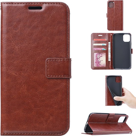 Motorola Moto G9 Power Hoesjes – Portemonnee Bookcase – Pasjeshouder – 2x Screenprotector – Bruin-Ilumina Benelux