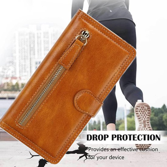 Premium Vintage Wallet Hoesje Geschikt voor Samsung Galaxy A23 5G - LichtBruin